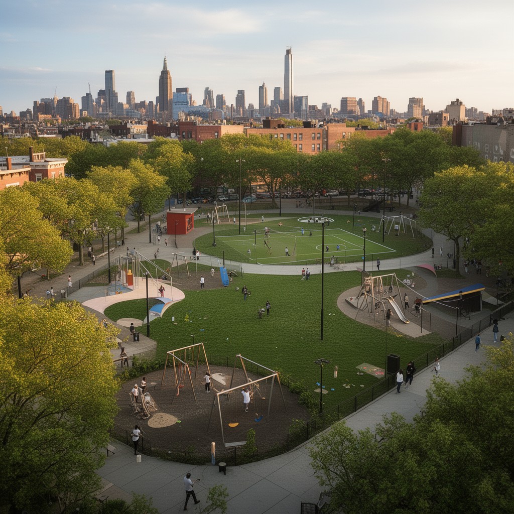 AI-generated illustration of St. Mary’s Park