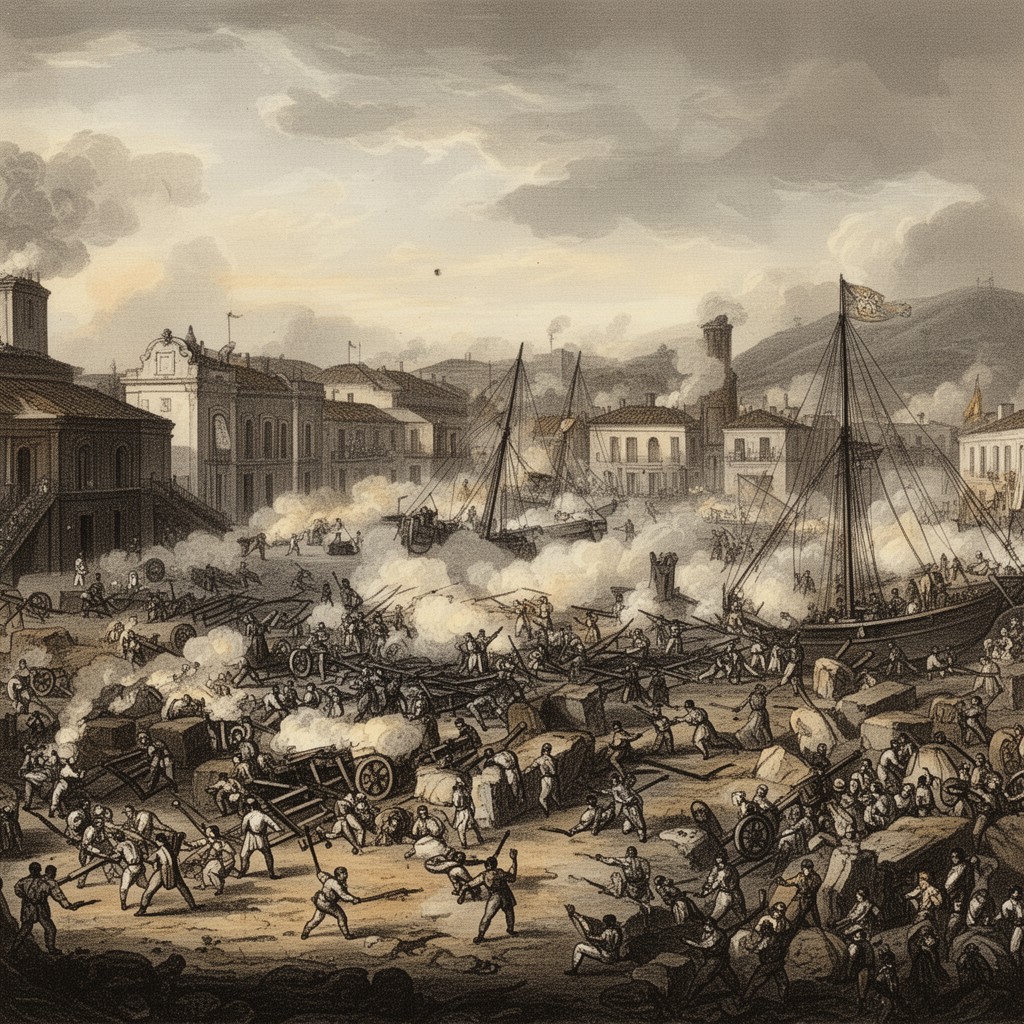AI-generated illustration of Siege of Manila (1762)