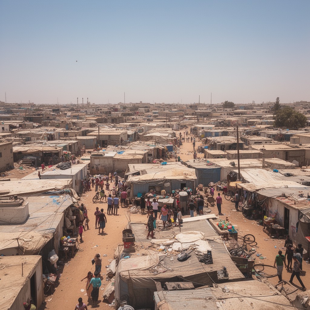 AI-generated illustration of Rafah refugee camp