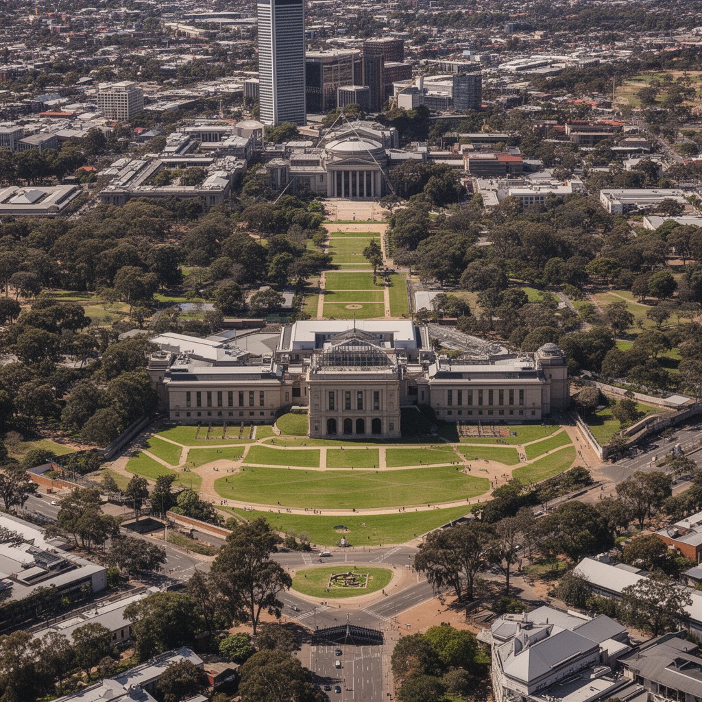 AI-generated illustration of Parliamentary Triangle, Canberra