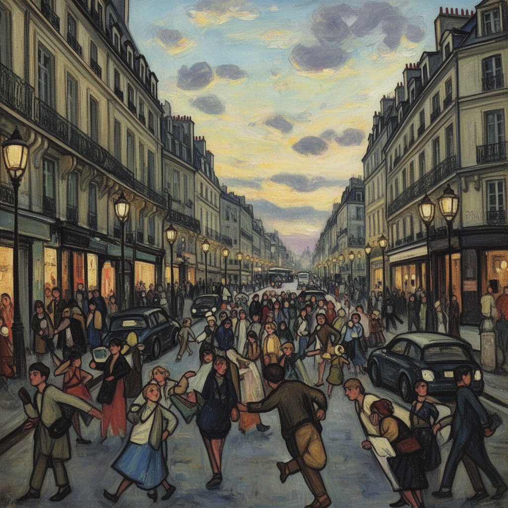 AI-generated illustration of Avenue de Clichy, Five O’Clock in the Evening