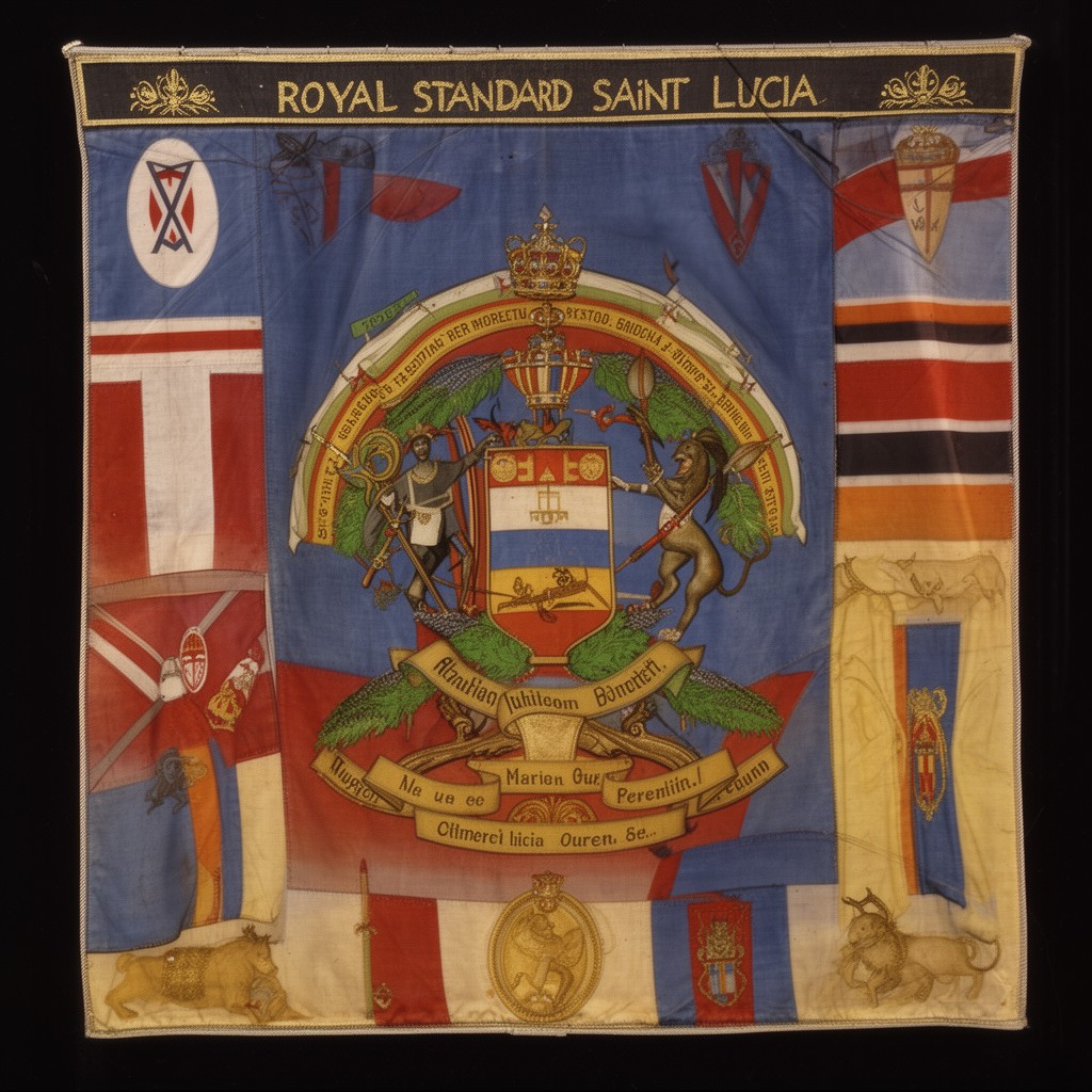 AI-generated illustration of Royal Standard of Saint Lucia