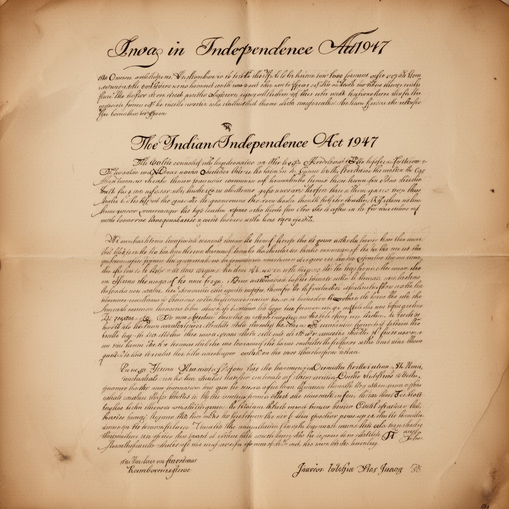 AI-generated illustration of Indian Independence Act 1947