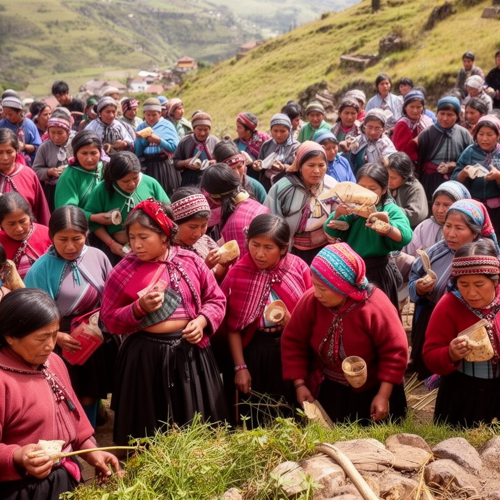 AI-generated illustration of Quechua people