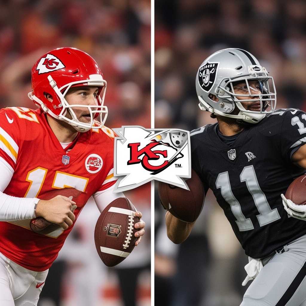 AI-generated illustration of Kansas City Chiefs–Las Vegas Raiders rivalry
