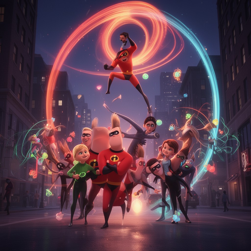 AI-generated illustration of The Incredibles 2