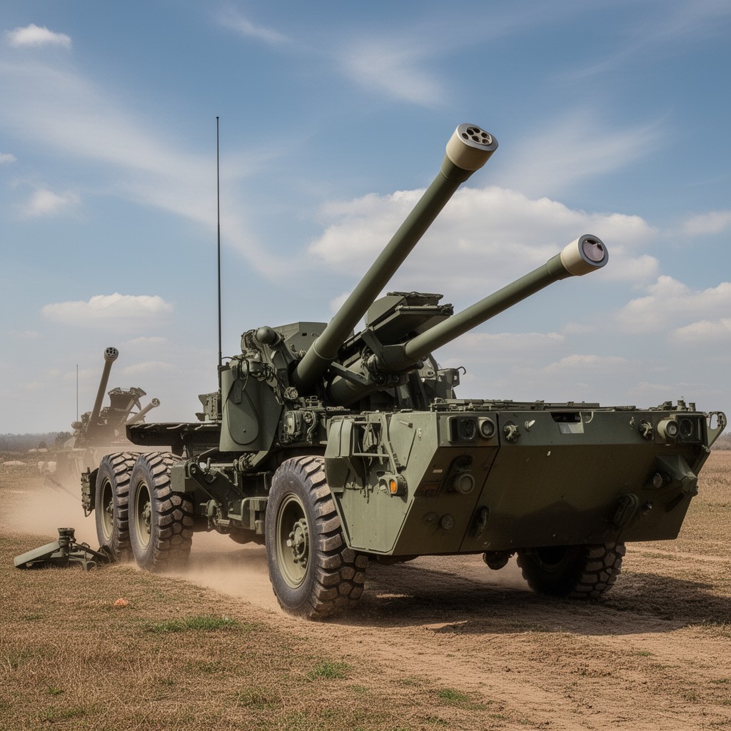 AI-generated illustration of M198 howitzer