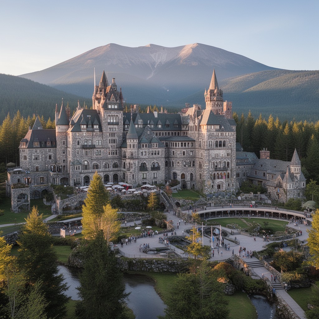 AI-generated illustration of Mount Washington Resort