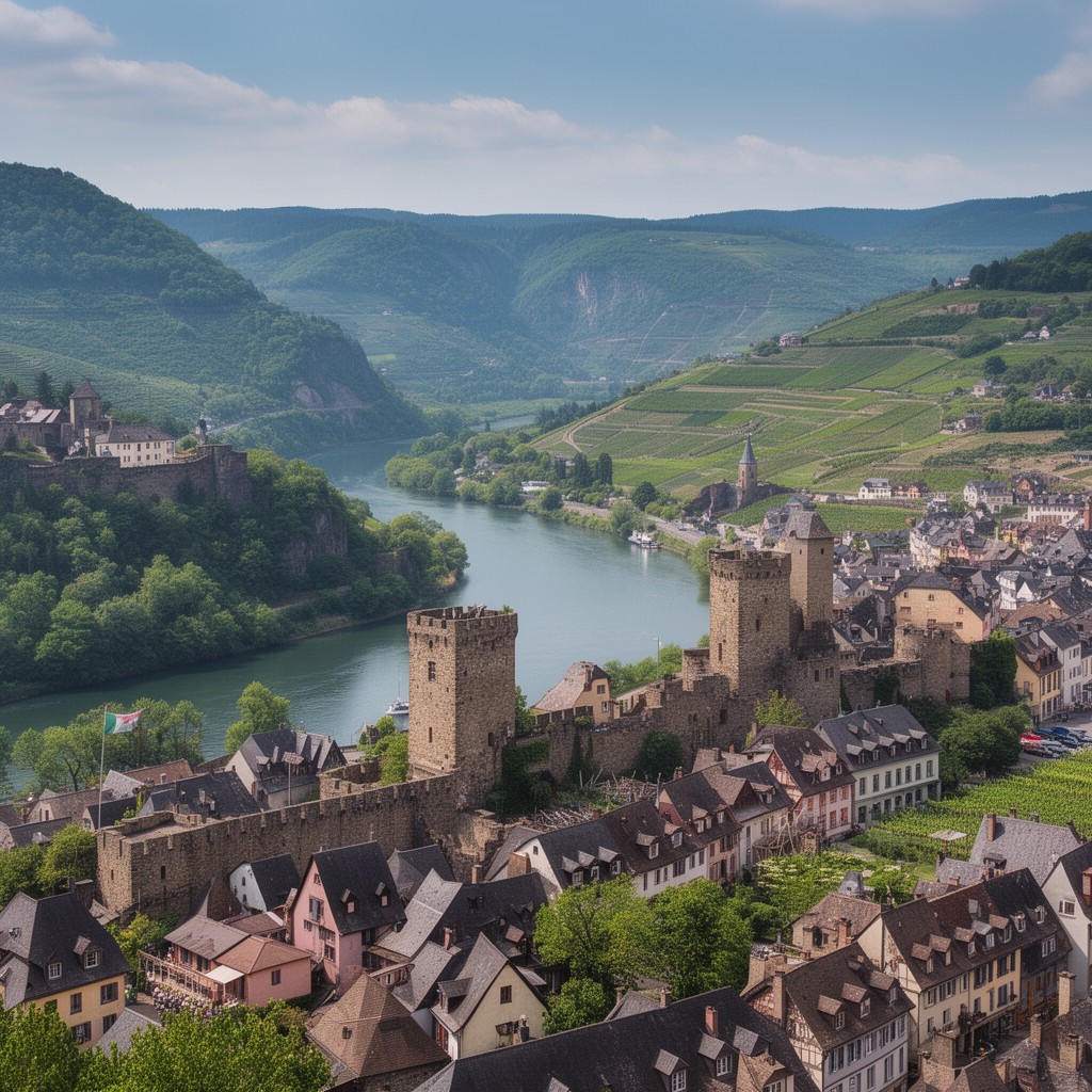 AI-generated illustration of Upper Middle Rhine Valley World Heritage Site