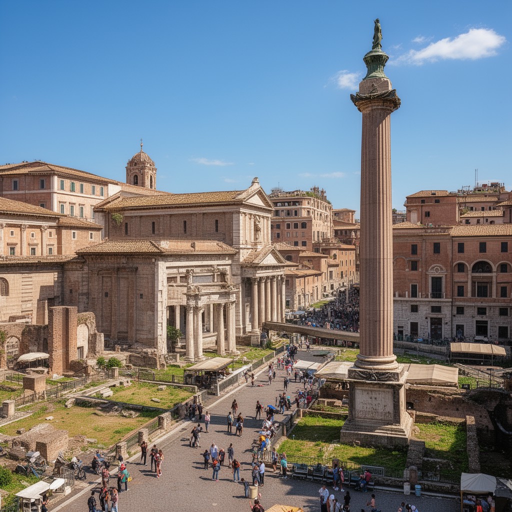 AI-generated illustration of Trajan's Forum