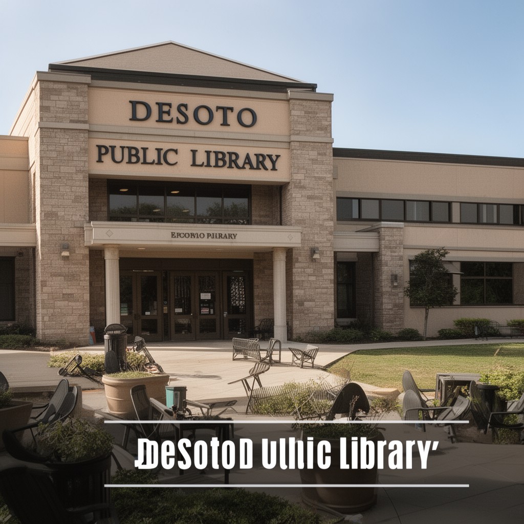 AI-generated illustration of DeSoto Public Library