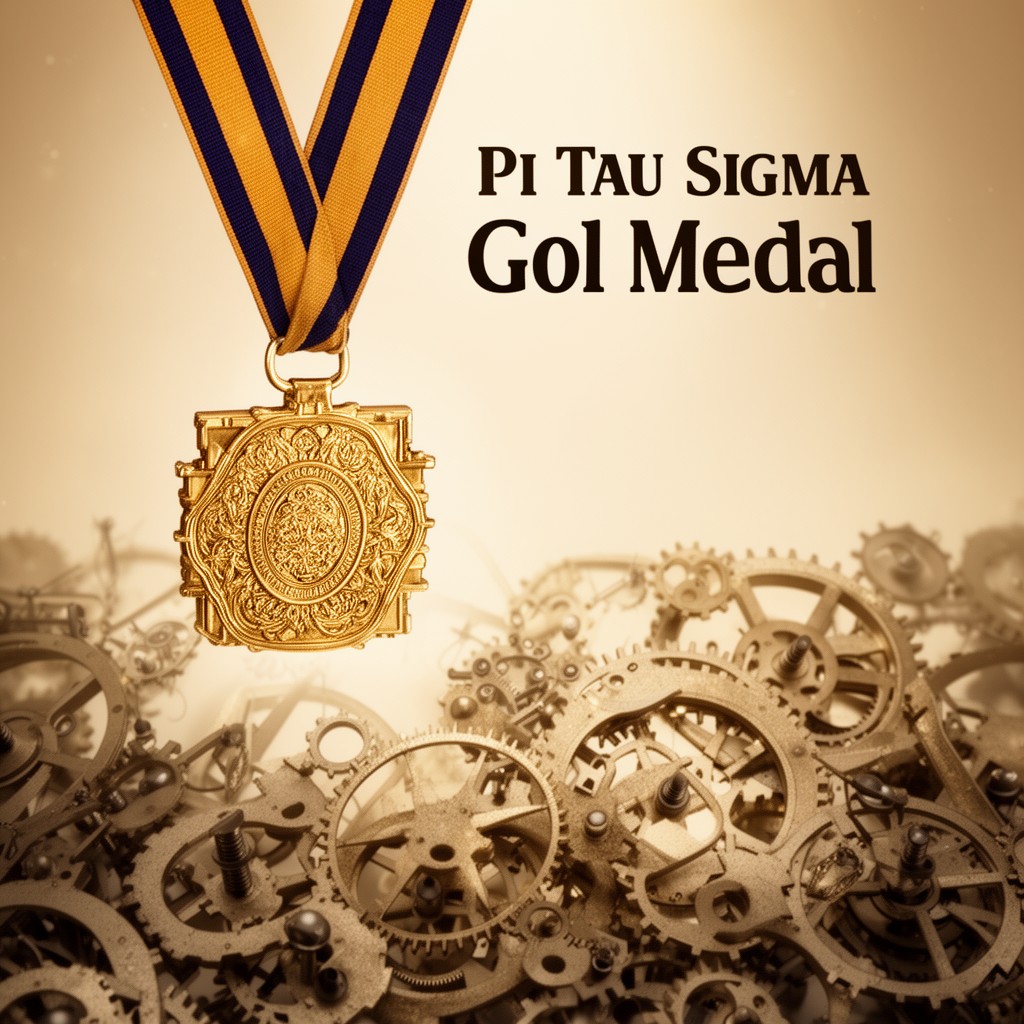 AI-generated illustration of Pi Tau Sigma Gold Medal
