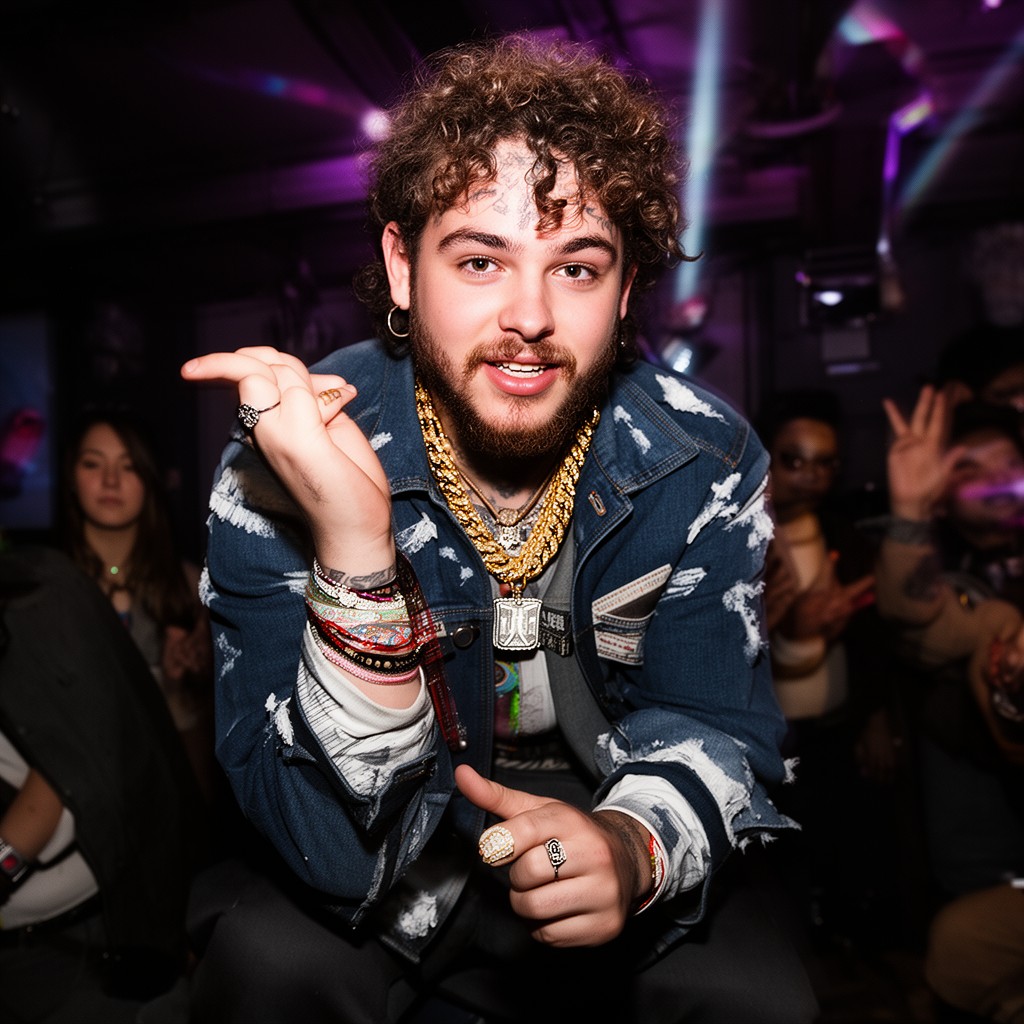 AI-generated illustration of Post Malone