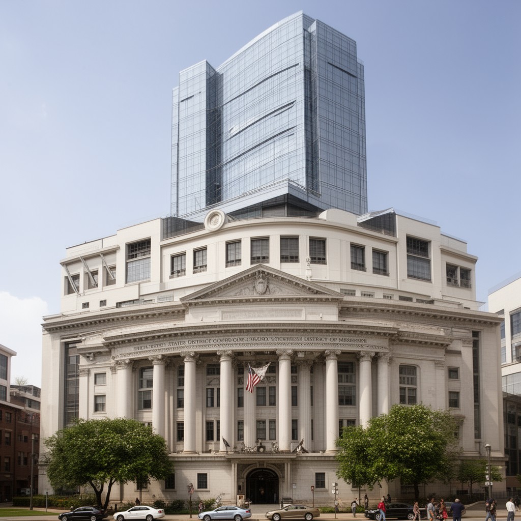 AI-generated illustration of United States District Court for the Southern District of Mississippi