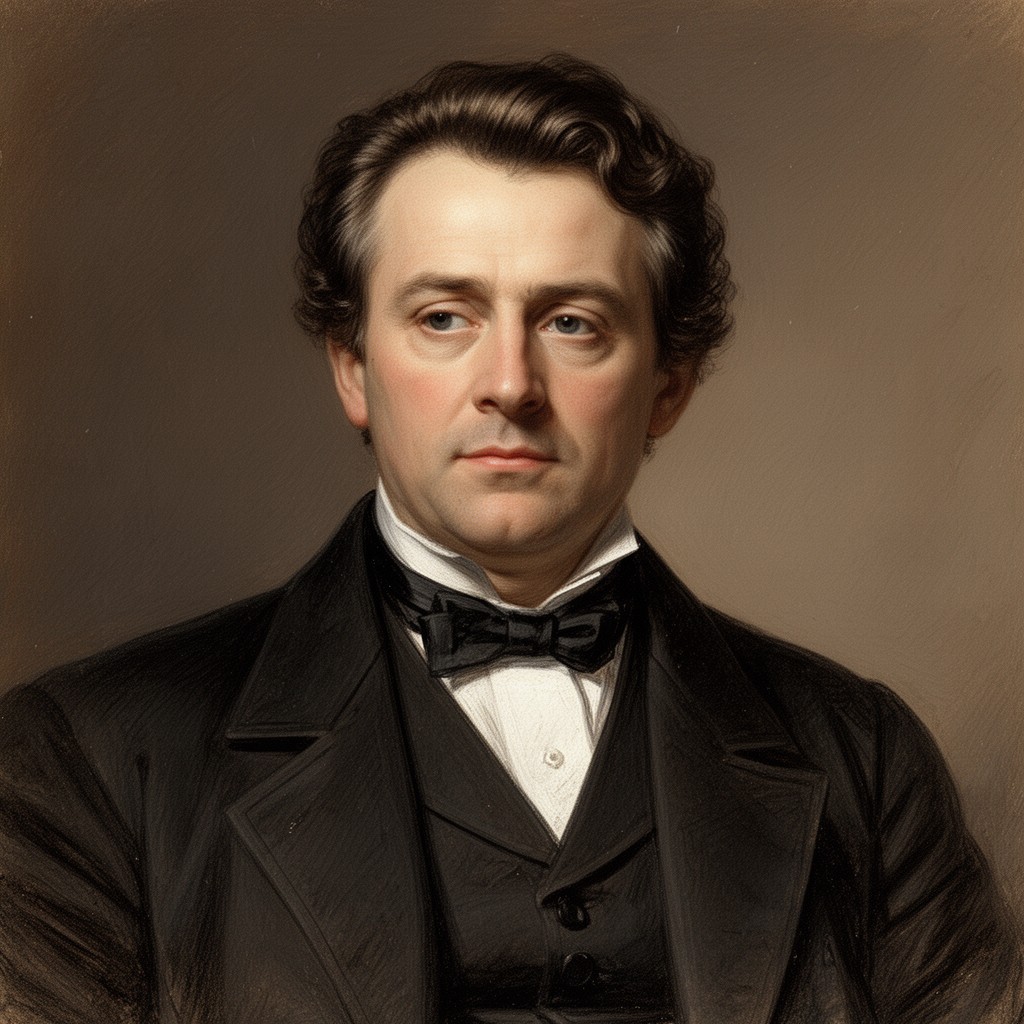 AI-generated illustration of Gustave Flaubert