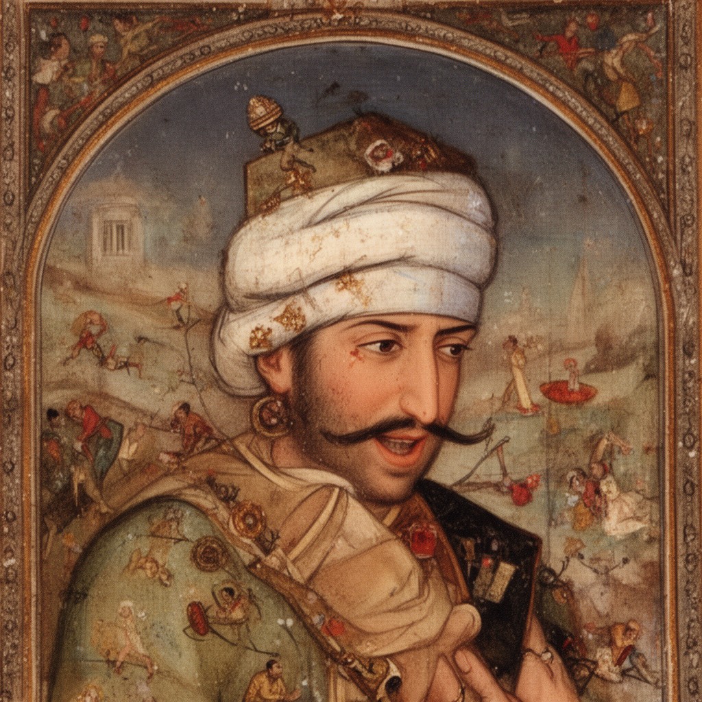 AI-generated illustration of Umar Sheikh Mirza II