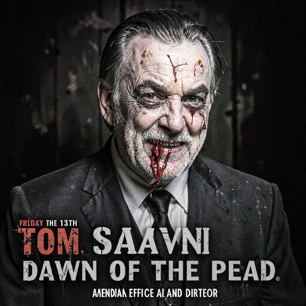 AI-generated illustration of Tom Savini