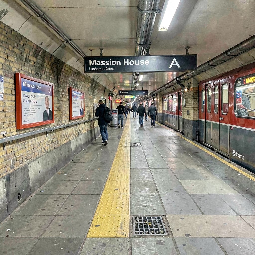 AI-generated illustration of Mansion House Underground station
