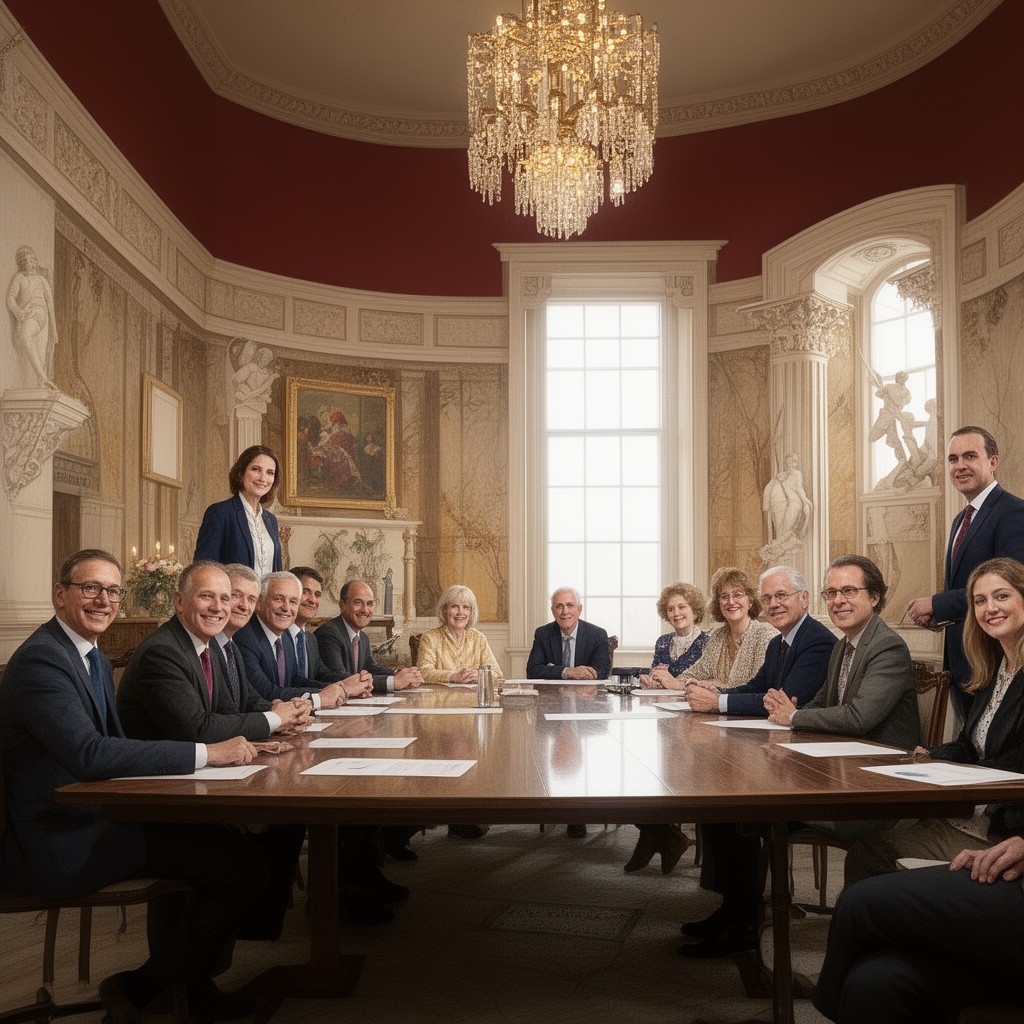 AI-generated illustration of audit committee of the Board of Trustees of the Metropolitan Museum of Art