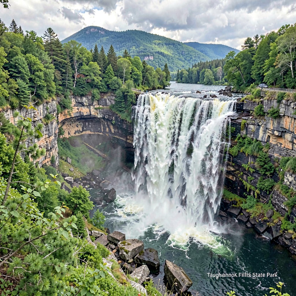 AI-generated illustration of Taughannock Falls State Park