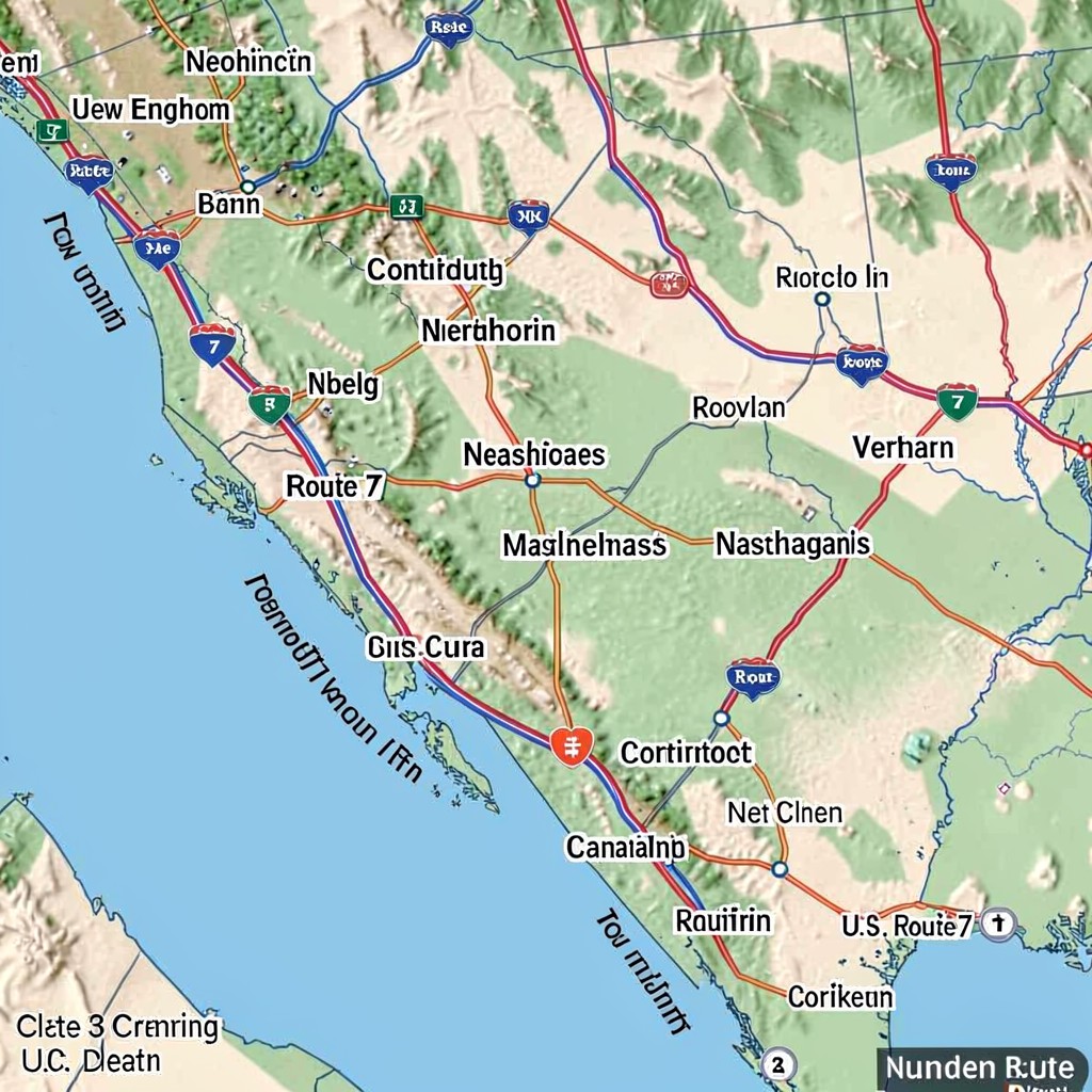 AI-generated illustration of U.S. Route 7