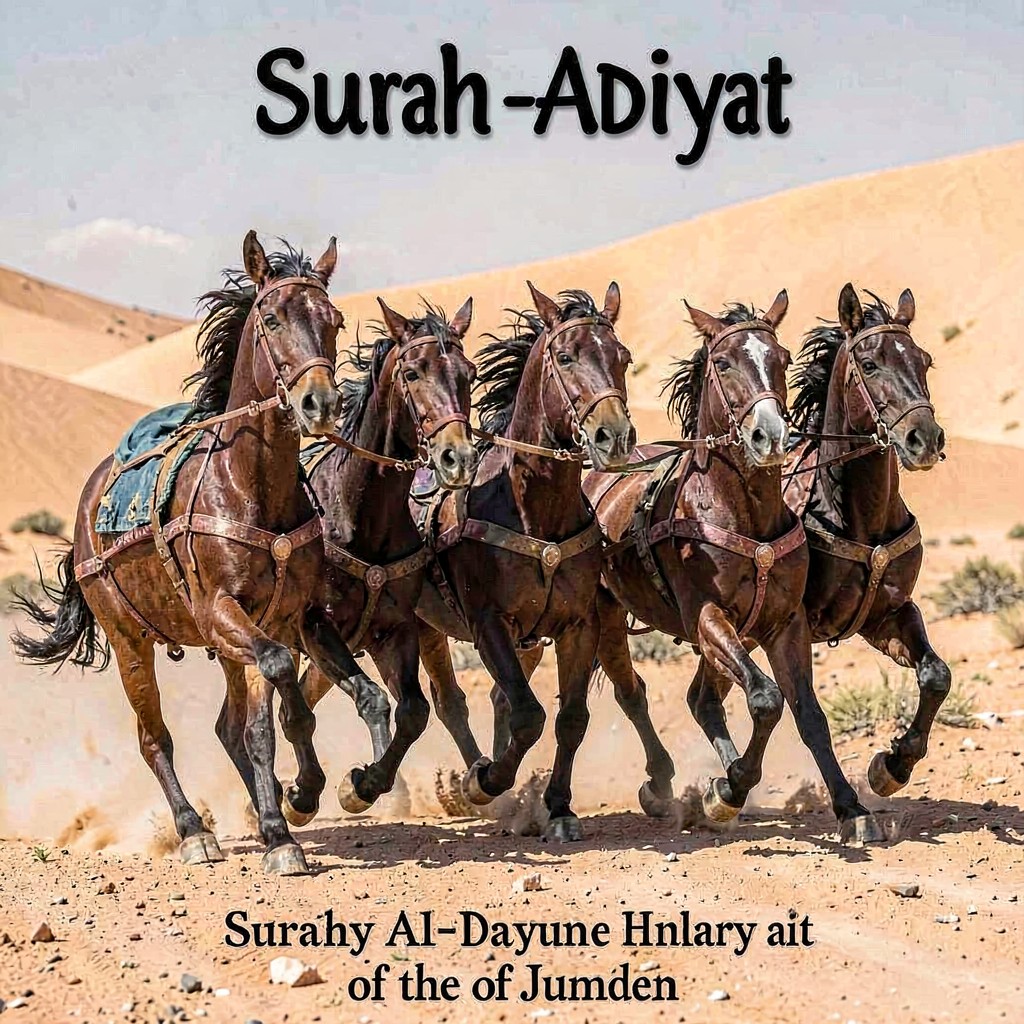 AI-generated illustration of Surah Al-Adiyat