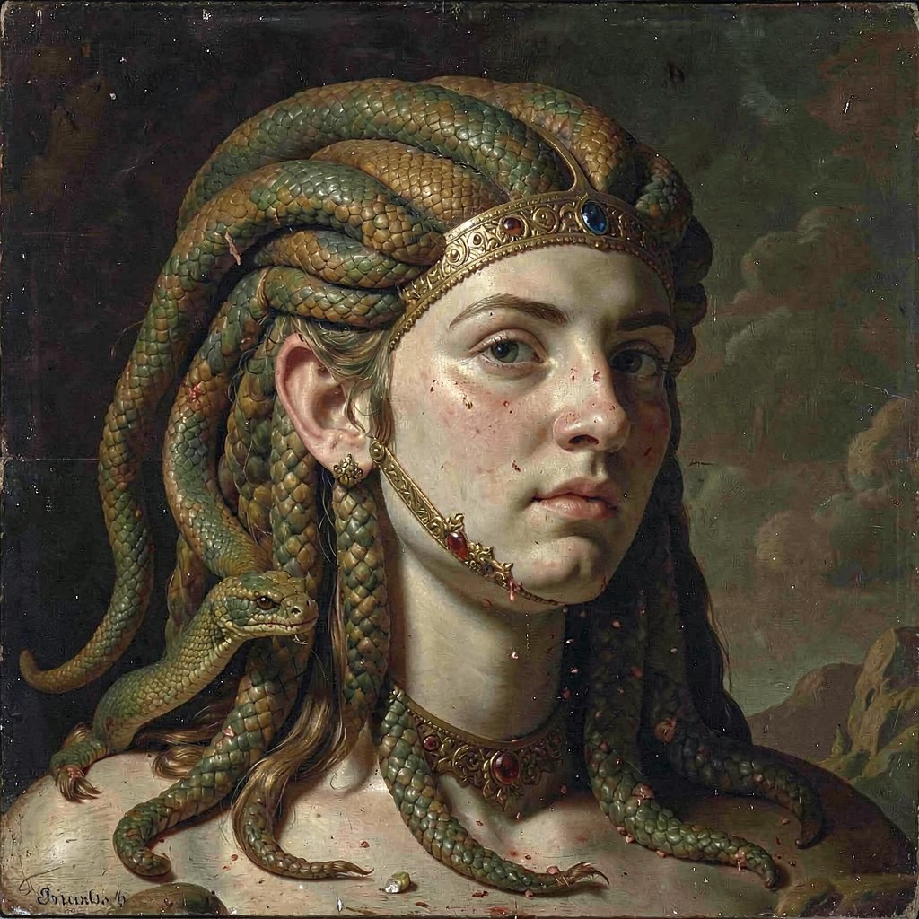 AI-generated illustration of Medusa
