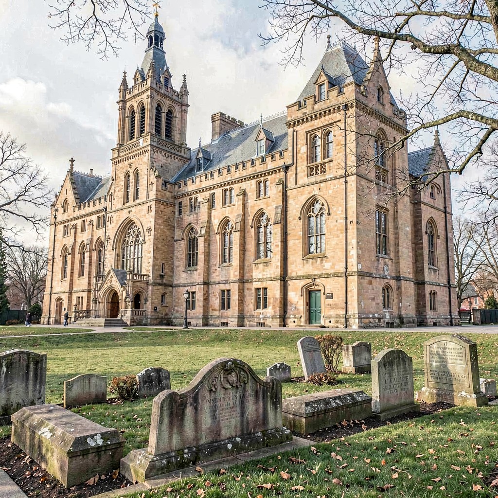 AI-generated illustration of Westminster Hall and Burying Ground