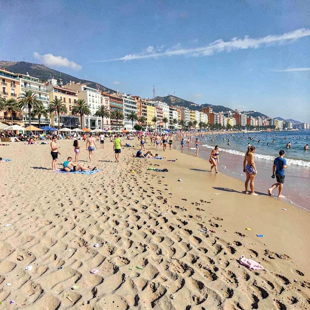 AI-generated illustration of Malvarrosa Beach