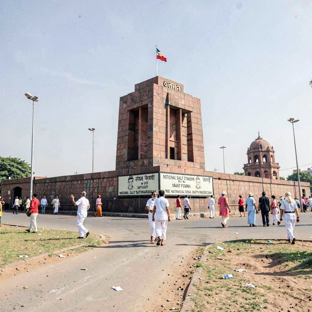 AI-generated illustration of National Salt Satyagraha Memorial at Dandi