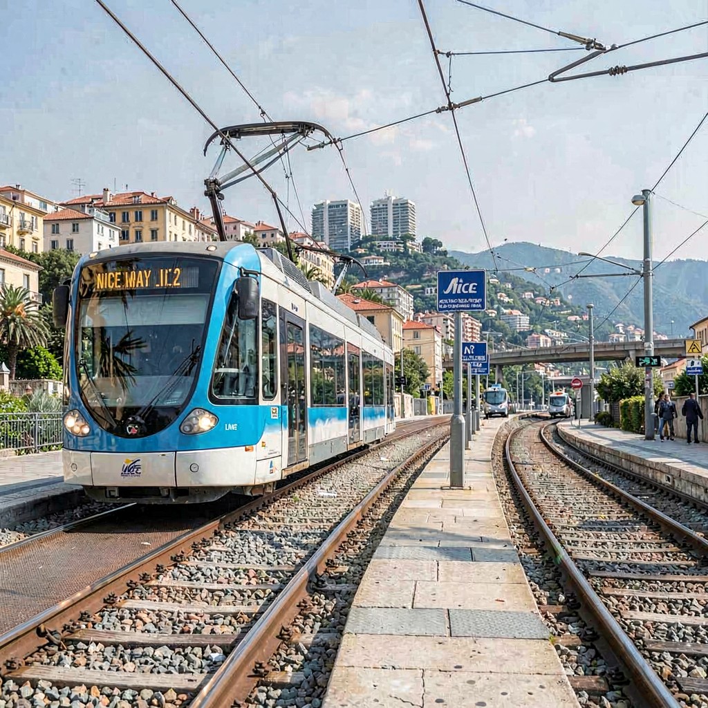 AI-generated illustration of Nice tramway Line 2