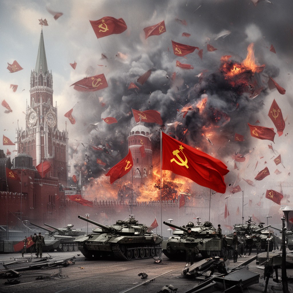 AI-generated illustration of dissolution of the Soviet Union