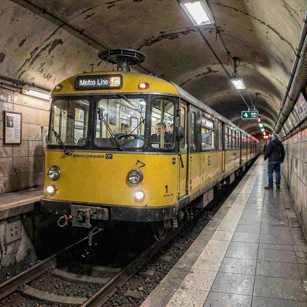 AI-generated illustration of Metro Line 1 (Millennium Underground)