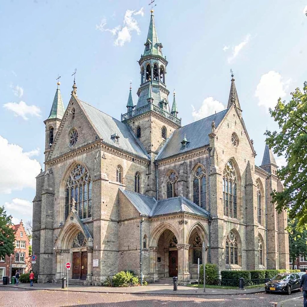AI-generated illustration of Nieuwe Kerk, The Hague