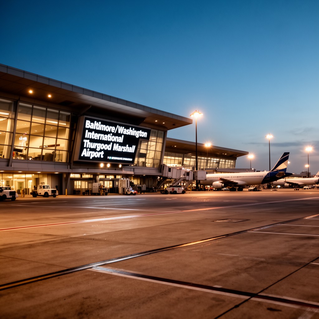 AI-generated illustration of Baltimore/Washington International Thurgood Marshall Airport