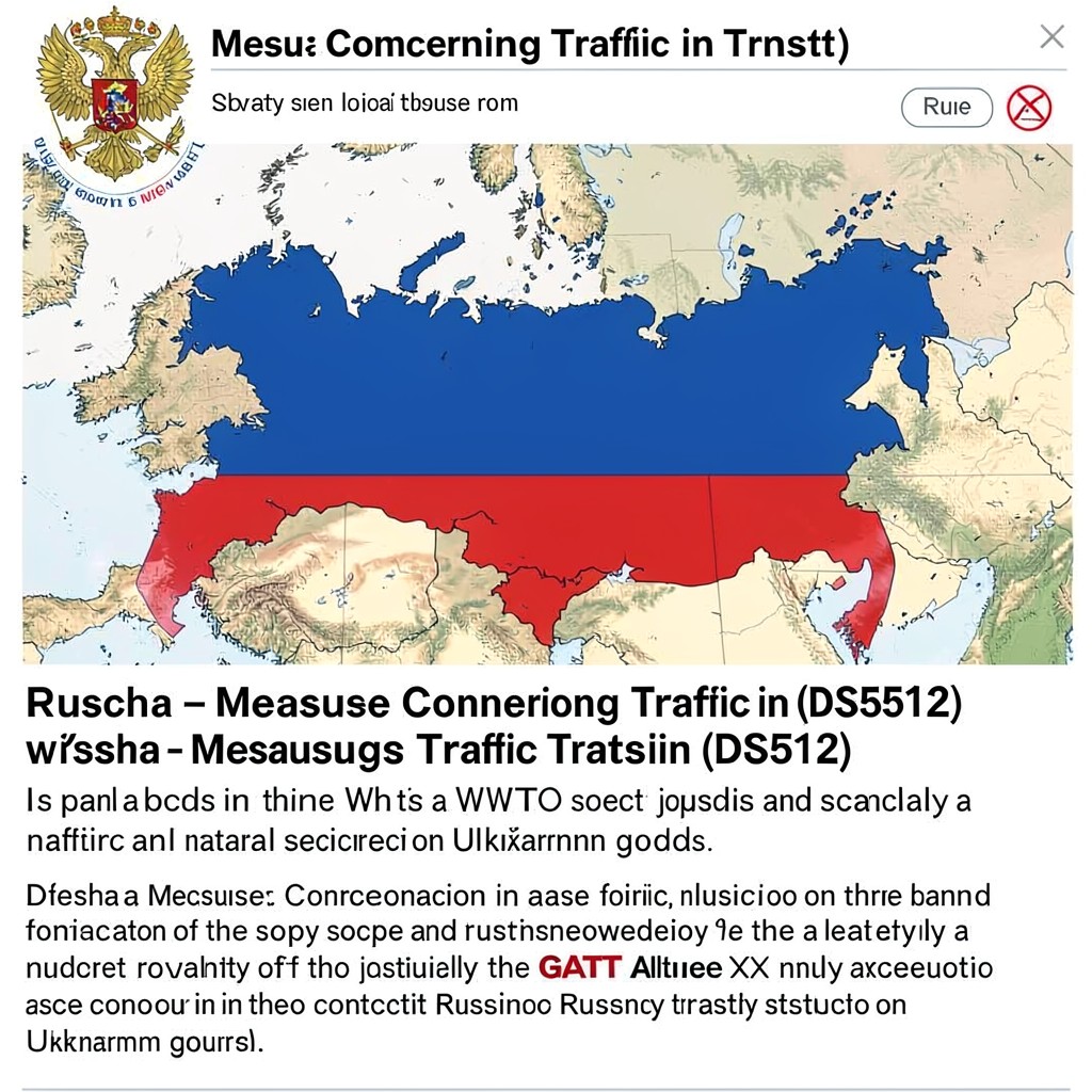 AI-generated illustration of Russia – Measures Concerning Traffic in Transit (DS512)