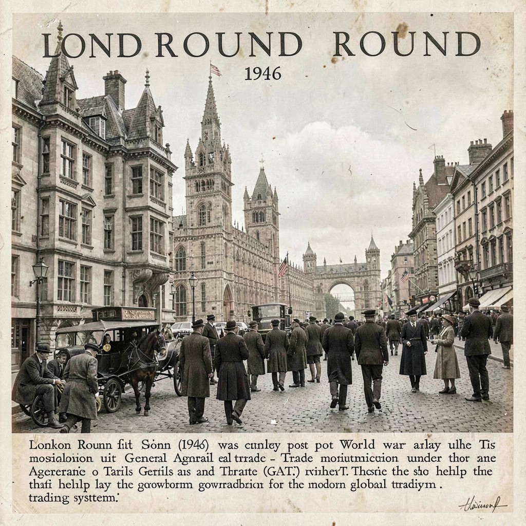 AI-generated illustration of London Round (1946)