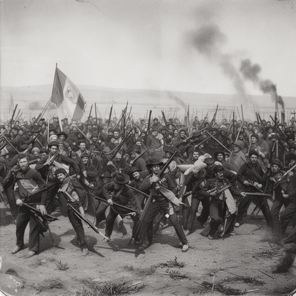 AI-generated illustration of Mexican–American War