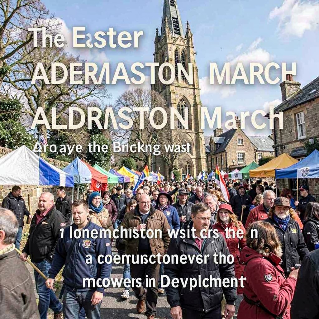 AI-generated illustration of Easter Aldermaston March