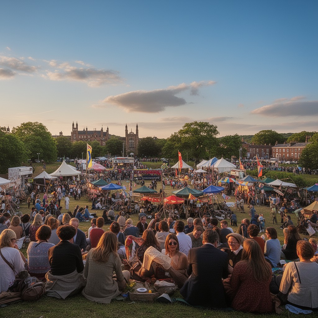 AI-generated illustration of Shrewsbury Folk Festival