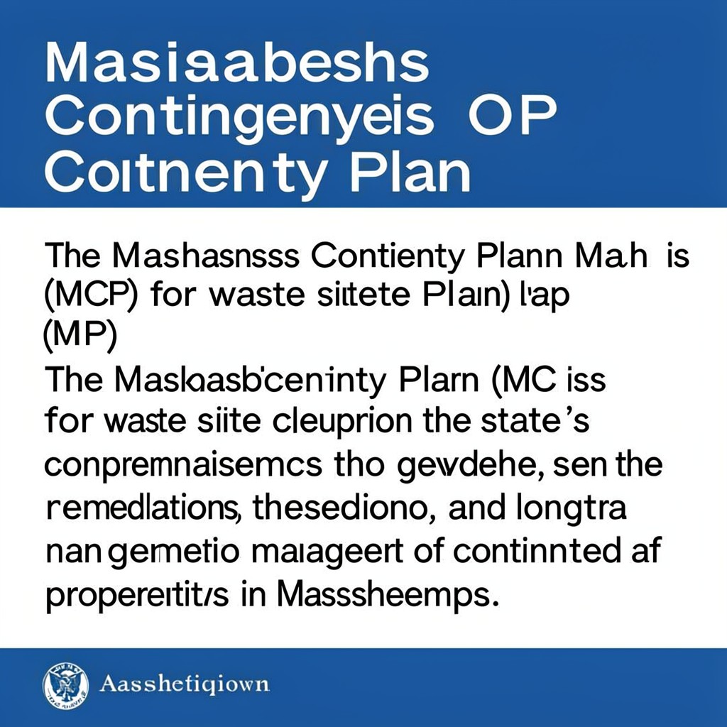 AI-generated illustration of Massachusetts Contingency Plan (MCP) for waste site cleanup