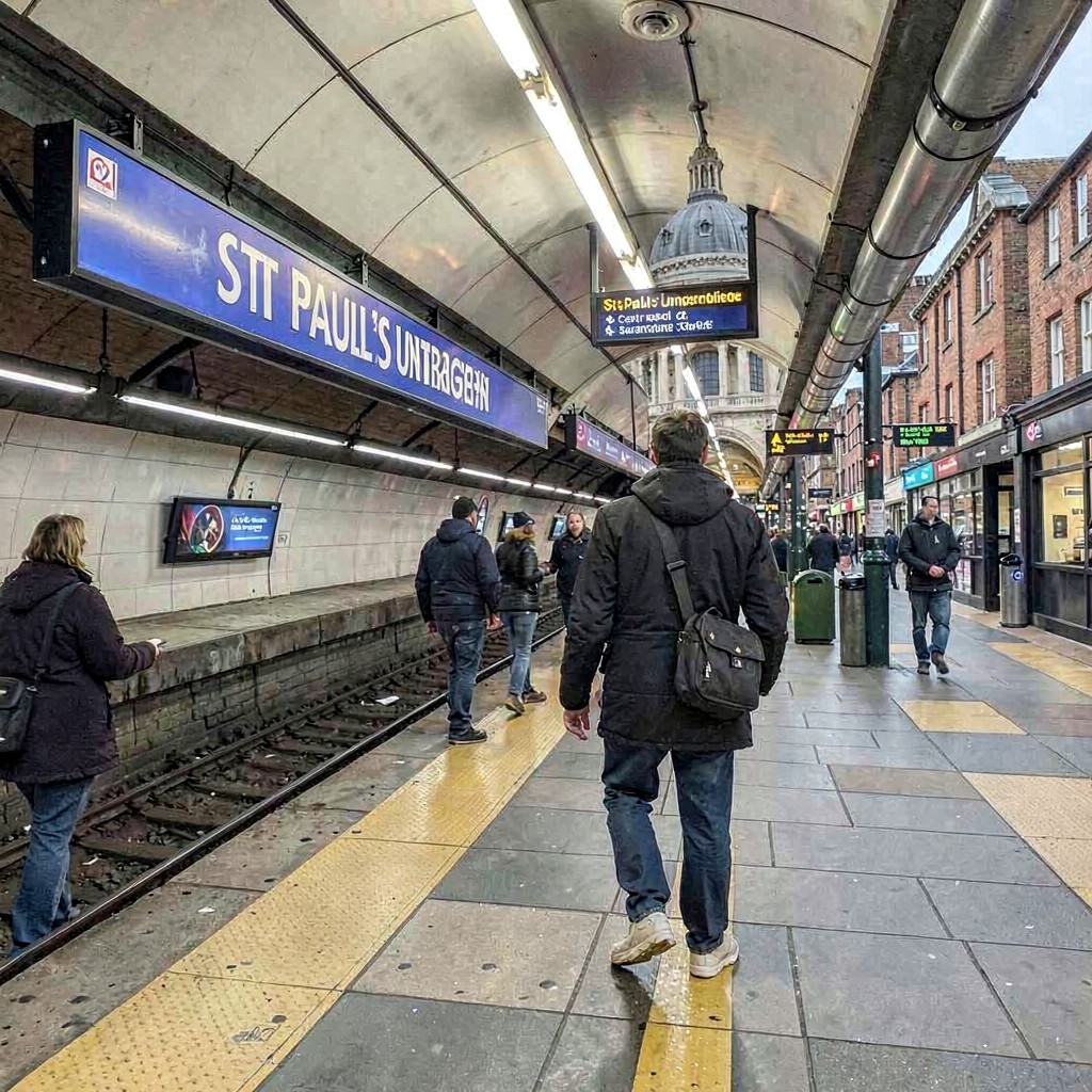 AI-generated illustration of St Paul’s Underground station