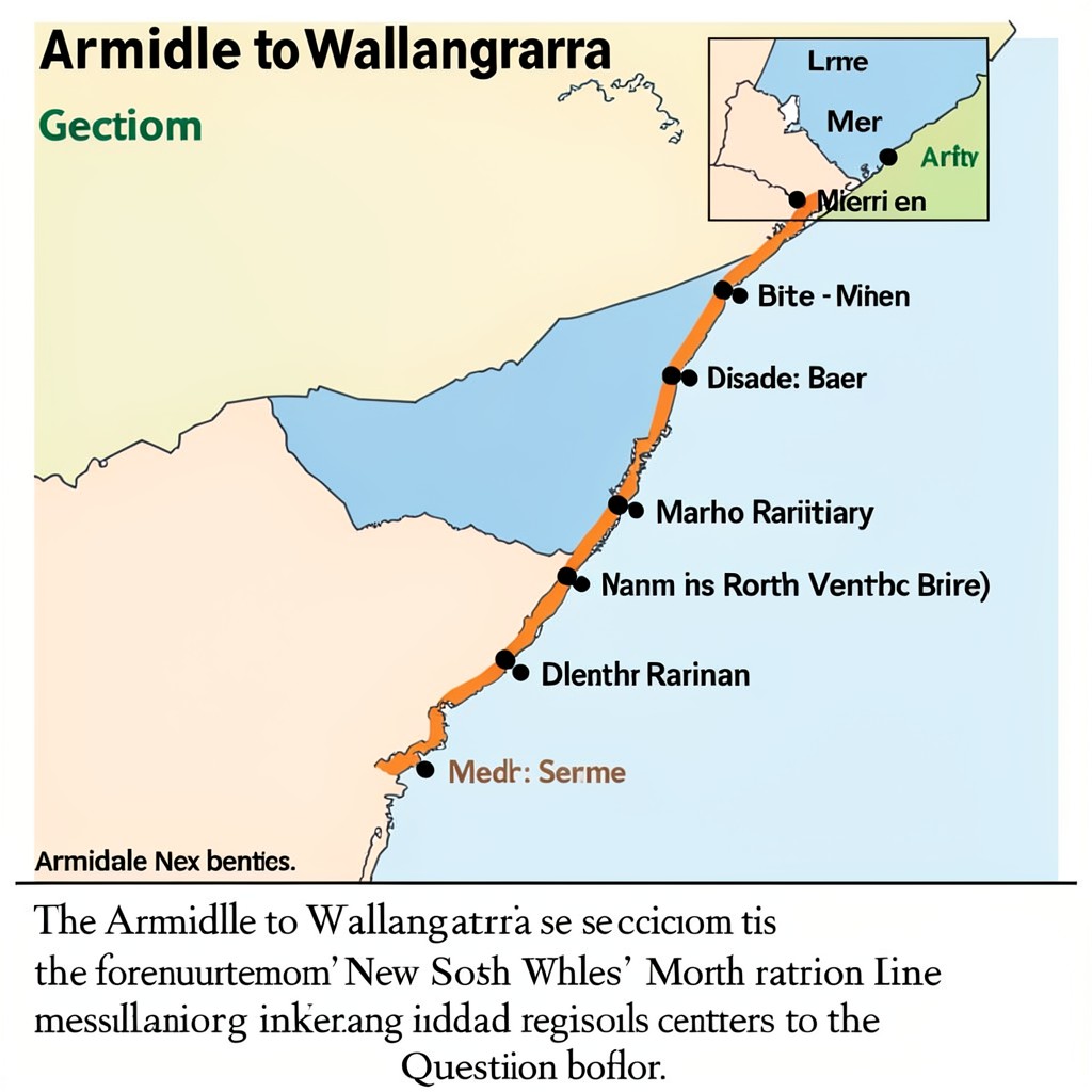AI-generated illustration of Armidale to Wallangarra section
