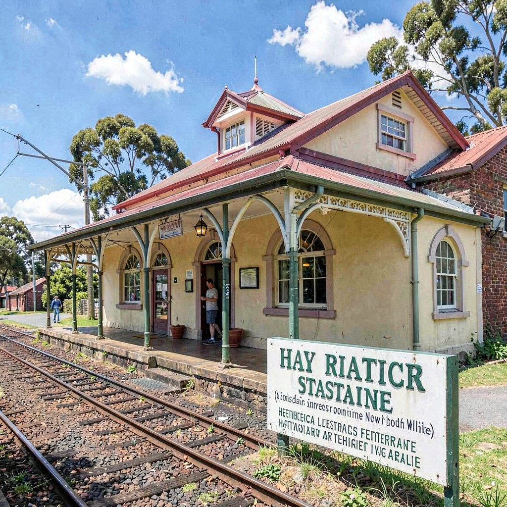 AI-generated illustration of Hay Railway Station