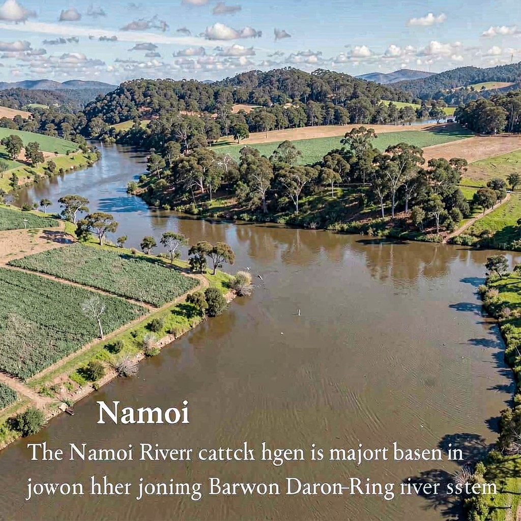 AI-generated illustration of Namoi River catchment