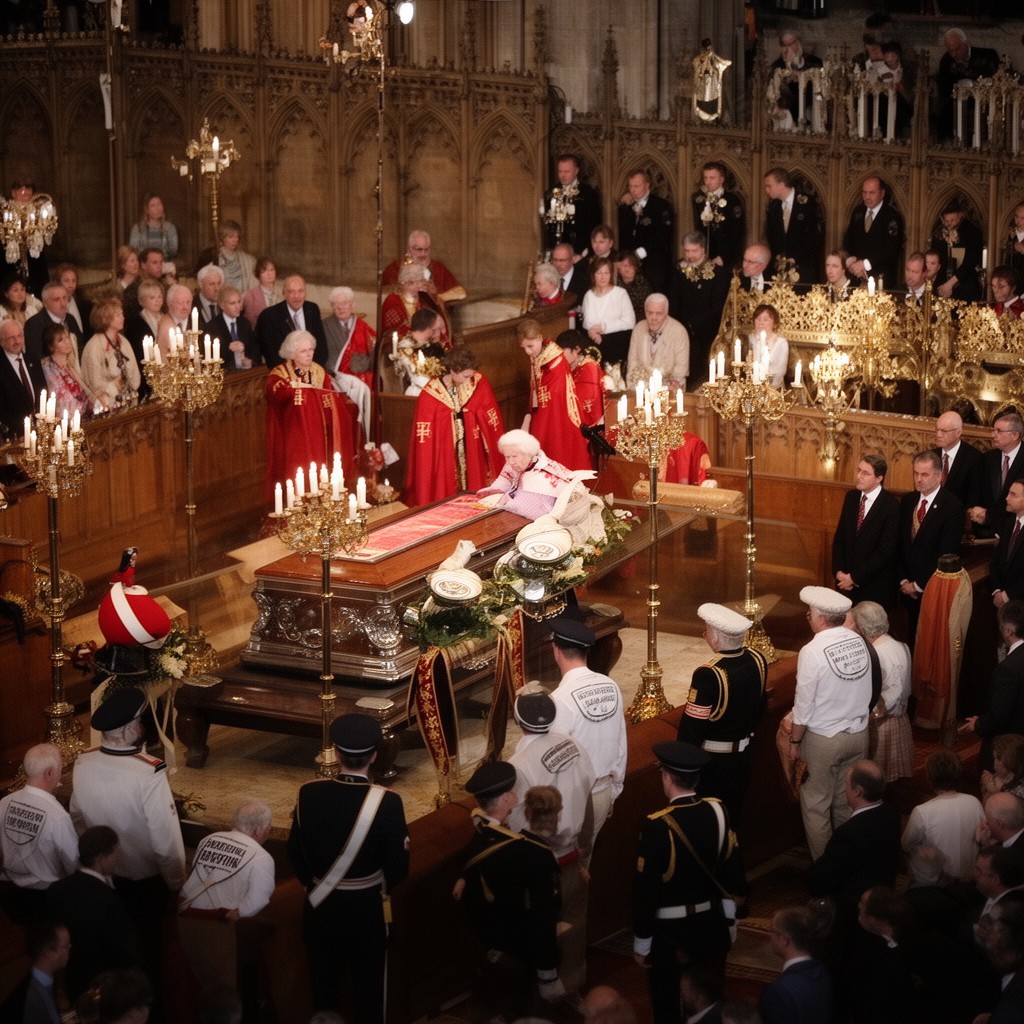 AI-generated illustration of funeral of Queen Elizabeth II