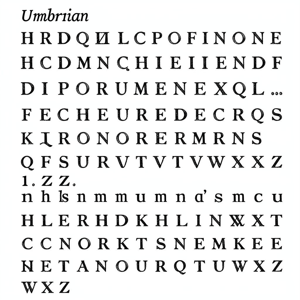 AI-generated illustration of Umbrian alphabet