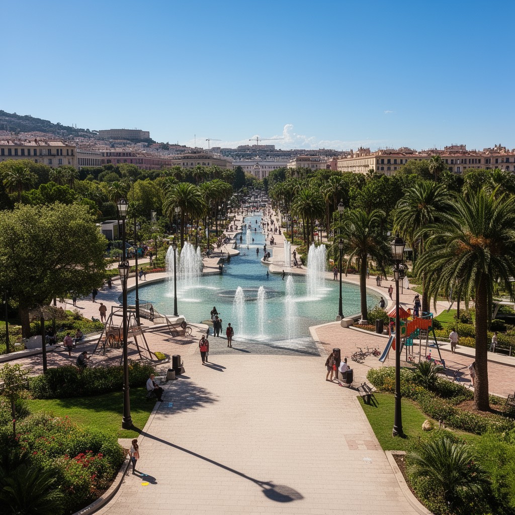 AI-generated illustration of Promenade du Paillon