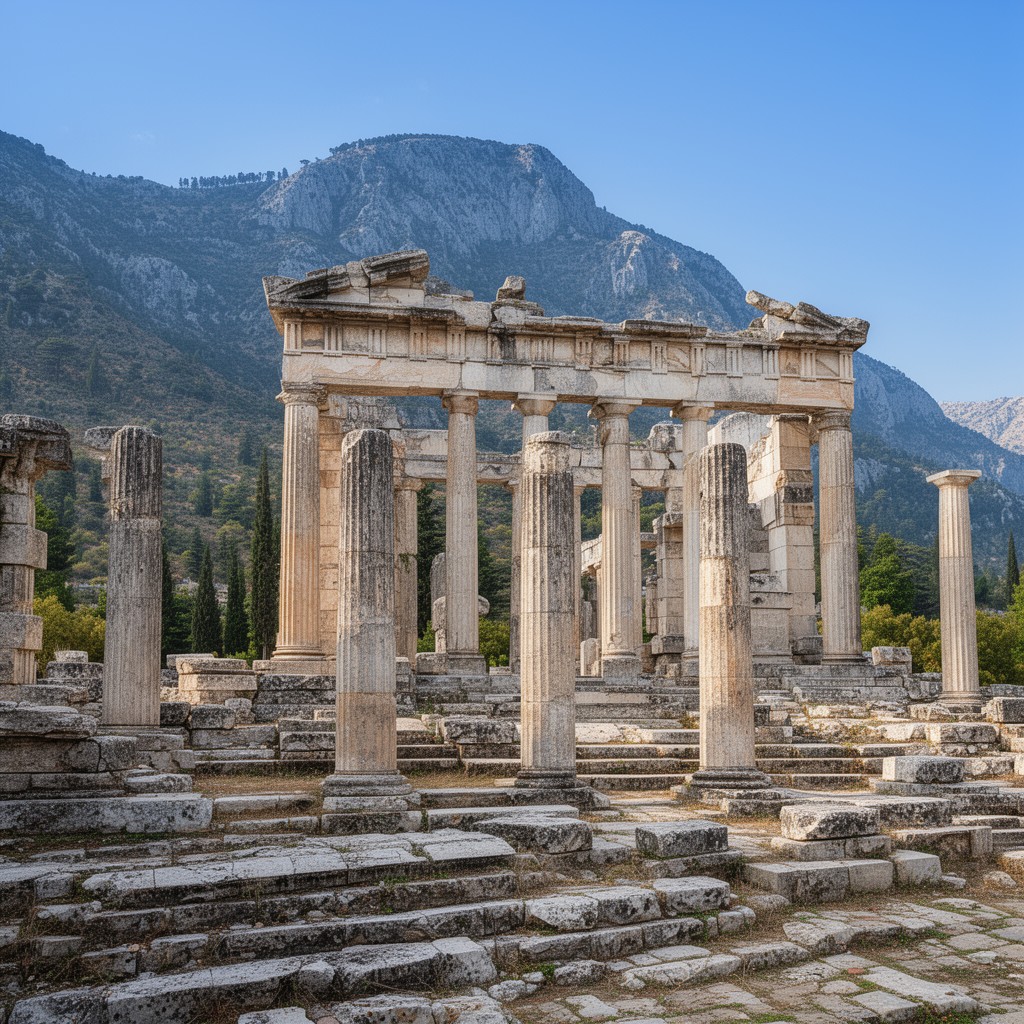 AI-generated illustration of Panhellenic sanctuary of Delphi