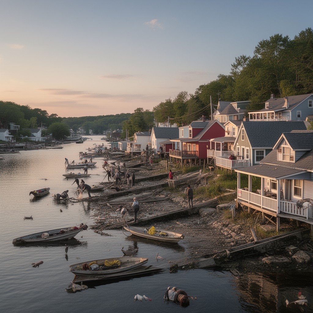 AI-generated illustration of Pugwash, Nova Scotia, Canada